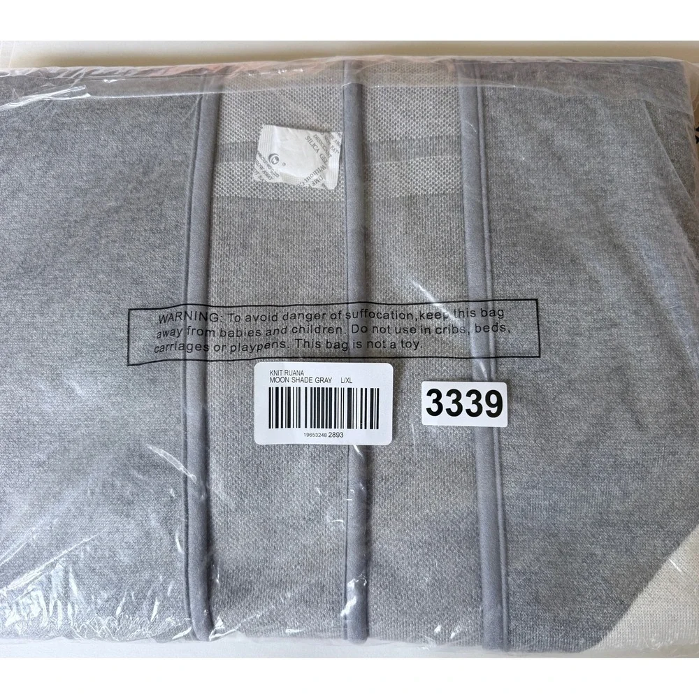 Chicos NWT Colorblock Stripe Ruana Moon Shade Gray L/XL Wrap Poncho Retail 149